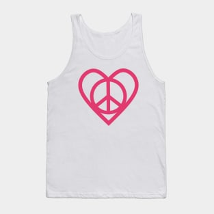 PEACE And Love Sign Raspberry Sorbet Tank Top